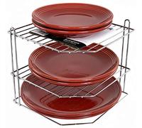 Buckingham 30166 Armadietto da Cucina a 3 Ripiani con Piastra angolare, Metallo, Finitura cromata, 23 cm