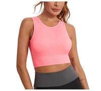 Buckle Bodysuit Bra for Women Longline Full Coverage Sports Bras Medium Impact Padded Training Crop Tops for Yoga Gym Cintura addominale donna Sexy, Colore: rosa., XL