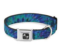 Buckle Down 15 - 66 cm Tie Dye Verde/Blu/Viola Collare Bone, Grande