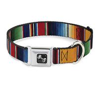 Dog Collar Bone Zarape2 Vertical Multi Color Stripe Large 15-24"