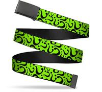 Buckle-Down 4075 Accessories Web Belt - Question Mark Scattered Lime Green/Black