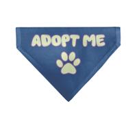 Buckle-Down Adopt Me Text and Paw Black Lavender Ivory Slip On Collar Bandana On