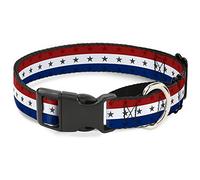 Buckle-Down Americana - Collare per cani Martingala a strisce stellate, rosso/bianco/blu, larghezza 2,5 cm, collo 38-66 cm, taglia L