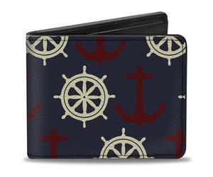 Buckle-Down Ancora Portafoglio Bifold da uomo, 4"x 8,9 cm