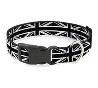 Buckle Down Anticata 15 - 66 cm Union Jack Nero/Bianco plastica Clip Collare, Grande