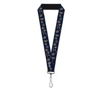 Buckle-Down Baldur's Gate III Lanyard, Baldurs Gate III Title Logo and Icons Blu