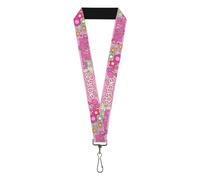 Buckle-Down Barbie Lanyard, Barbie Living the Dream Life Icons Collage Pinks, El