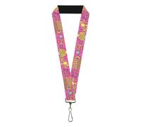 Buckle-Down Barbie Lanyard, Barbie Sunny Days Ahead Icons Collage Pink Multi Col