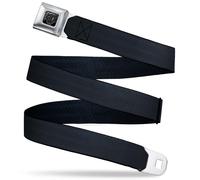 Buckle-Down Belt, Seatbelt Buckle Reclaimed Black Panel 24 to 38 Inches Bd Wings