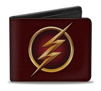 Buckle-Down - Bi-Fold Wallet Pu Bifold Wallet - The Flash Logo5 Borgogna/Oro Uomo, Multicolore