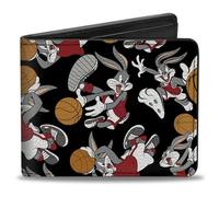 Buckle-Down Bifold Bugs Bunny Accessori da Viaggio-Portafoglio bi-Fold, Arancione e Rosso, 4.0" x 3.5" Uomo