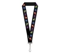 Buckle-Down Black Butler Lanyard, Black Butler House Head Pose Blocks Black Mult
