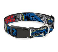 Buckle-Down Black Panther Action Poses/impilati Comics Grays/Giallo/Blu/Rosso plastica Clip Collare, 1/5,1 cm x 6 - 22,9 cm/Small