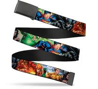Buckle Down Boys Web Belt Justice League 1.5" 1.5" Wide - Fits up to 42" Pant Si
