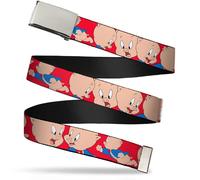 Buckle-Down Boys Web Belt Porky Pig 1.5" 1.5" Wide - Fits up to 42" Pant Size Po