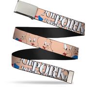 Buckle-Down Boys Web Belt Porky Pig 1.5" 1.5" Wide - Fits up to 42" Pant Size Po