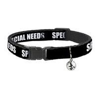 Buckle-Down Breakaway Cat Collar Pet Quote Special Needs Black White Durable A