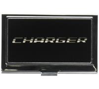 Buckle-Down Business Card Holder - CHARGER Text Black/Silver-Fade - Small