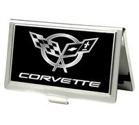 Buckle-Down Business Card Holder - Corvette Black/Silver - Small