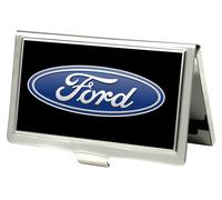 Buckle-Down Business Card Holder - Ford Oval Logo Black/Blue - Small