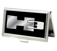 Buckle-Down Business Card Holder - H3 Black/Silver Logo REPEAT - Small