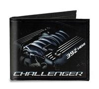 Buckle-Down Canvas Bi-fold Wallet-Challenger Bold/392 Hemi Engine, Multicolore, 4.0" x 3.5"