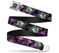Buckle-Down Cintura Uomo, Detective Comics Joker Holding Teeth Issue 23.1 Cover Pose/Ha! Ah! Ah! Nero/Viola, 1.5" Wide, 24/38" Long