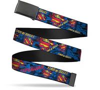 Buckle-Down - Cintura Web Belt - Superman - 3,2 cm di larghezza - Adatto fino a 106,7 cm Taglia pantaloni unisex adulti uomo 3,2 cm di larghezza - Adatto fino a 106,7 cm Pant Size