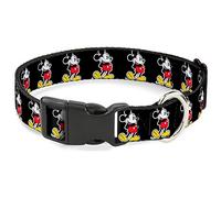 Buckle Down Classic Mickey Mouse Pose Nero plastica Clip Collare