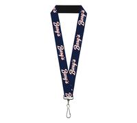 Buckle-Down Coca-Cola Lanyard, Barqs Vintage Logo Navy Red White, Elastic
