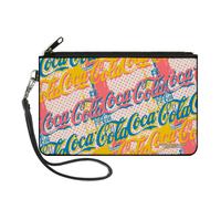 Buckle-Down Coca-Cola Wallet, Zip Clutch, Coca Cola Script Logo Stacked Pop Art