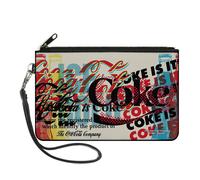 Buckle-Down Coca-Cola Wallet, Zip Clutch, Coke Is It Pop Art Collage Multi Color