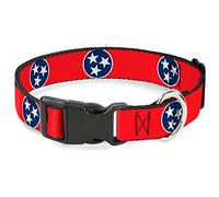 Buckle-Down Collare con Clip in plastica - Bandiera Tennessee Stelle Rosso/Bianco/Blu - 1,27 cm di Larghezza - Adatto per Collo da 20,3 a 30,5 cm - M