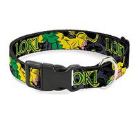 Buckle-Down Collare in plastica con clip - LOKI in azione nero/grigio/giallo/verde