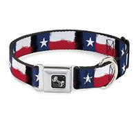 Buckle-Down Collare per Cani con Fibbia per Cintura di Sicurezza, Bandiera del Texas, Larghezza 2,5 cm, per Collo da 38,1 a 66 cm, Taglia L