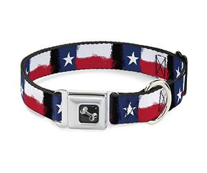 Buckle-Down Collare per Cani con Fibbia per Cintura di Sicurezza, Bandiera del Texas, Larghezza 2,5 cm, per Collo da 38,1 a 66 cm, Taglia L