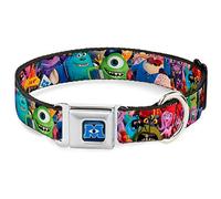 Buckle-Down Collare per cani con fibbia per cintura di sicurezza, Monsters University Monsters impilato, larghezza 3,8 cm, adatto per collo da 45,7 a 81,3 cm, taglia L