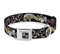 Buckle-Down Collare per Cani Fibbia per Cintura di Sicurezza Lucky Black, Multicolore, 1" di Larghezza - Adatto per Collo da 38-66 cm - Large (DC-W31238-L)