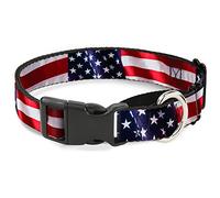 Buckle-Down Collare per cani Martingala con bandiera americana, larghezza 2,5 cm, collo 28-43,2 cm, taglia M