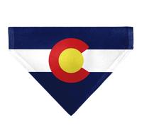 Buckle-Down Colorado Flag Centered Black Slip On Collar Bandana Only
