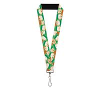 Buckle-Down Comedy Central Lanyard, South Park Kyle Expressions Scattered Green,