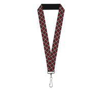 Buckle-Down Cordino, Nero/Grigio/Rosso, 1" InchWide - 22 Inch Long