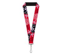 Buckle-Down Corpse Bride Lanyard, Corpse Bride Emily Tear To Shed Pose Red White