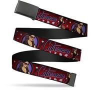 Buckle-Down DC Comics Belt, Flip Web Belt Catwoman Bombshell Pose Diamonds Purpl