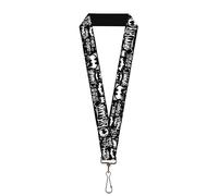 Buckle-Down DC Comics Lanyard, Batman Gotham City Graffiti Collage Black White,