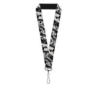 Buckle-Down DC Comics Lanyard, Batman Hush Pose Sketches Black White, Elastic
