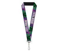 Buckle-Down DC Comics Lanyard, The Joker Wanted Smiling Pose and Graffiti Purple