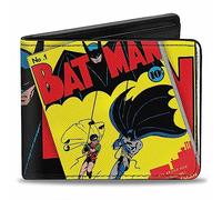 Buckle-Down DC Comics Portafoglio, Bifold, Classico Batman Issue 1 Robin Batman Logo Close Up Cover Pose, Pelle Vegana, Giallo, 4.0" x 3.5", Casual
