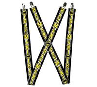 Buckle-Down DC Comics Suspenders, Batman Bat Signal Triple Stripe Black White Ye