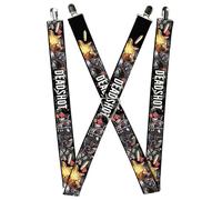 Buckle-Down DC Comics Suspenders, Deadshot Face Pose Targets Bullets 1.5-Inch Wi